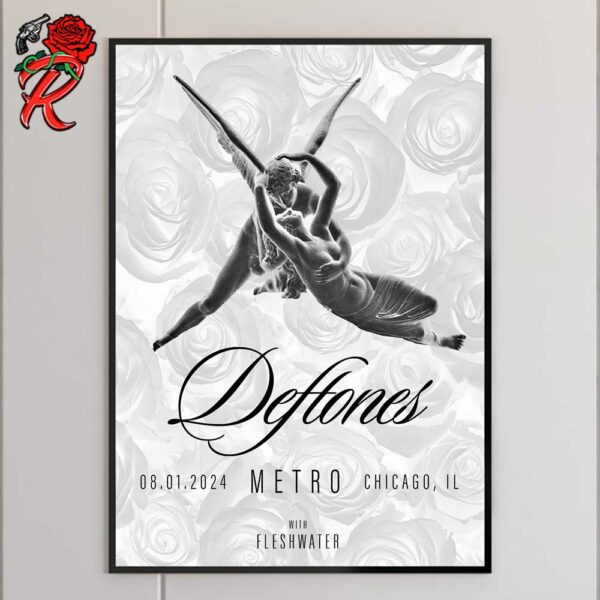 Deftones Poster For The Show In Chicago IL At Metro On August 1st 2024 Home Decor Poster Canvas