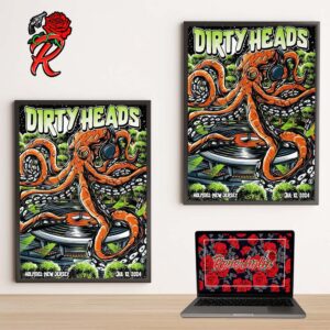 Dirty Heads DJ Kraken Artwork Poster For The Concert In Holmdel New Jersey At The PNC Bank Arts Center On July 12 2024 Home Decor Poster Canvas