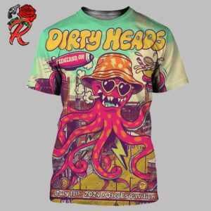 Dirty Heads Party In Cleveland OH Poster For The Show In Jacobs Pavilion ON July 11th 2024 All Over Print Shirt