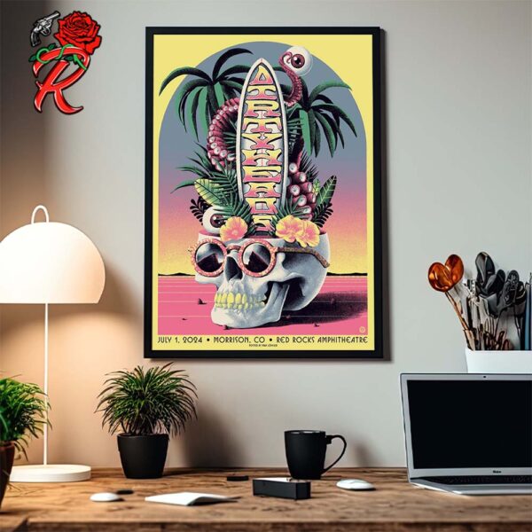 Dirty Heads Poster Kicking Off The Summer Tour At Red Rocks Amphitheatre In Morrison CO On July 1 2024 Home Decor Poster Canvas