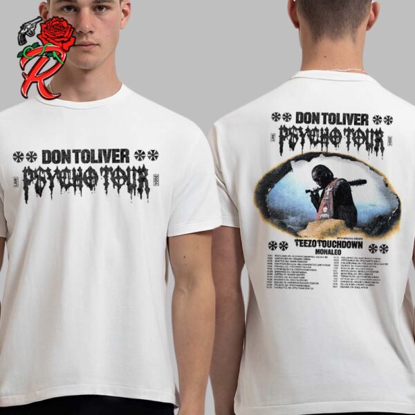 Don Toliver The Hardstone Psycho Tour 2024 With Special Guests Teezo Touchdown And Monaleo Tour List Two Sides Unisex T-Shirt