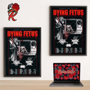 Dying Fetus European Fall Tour 2024 Tour Dates List Home Decor Poster Canvas