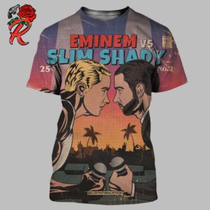 Eminem Vs Slim Shady Comic Style Vintage All Over Print Shirt