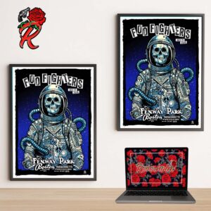 Foo Fighters Boston Tonight Poster At Fenway Park On July 21 2024 The Death Skeleton Astronaut Artwork Home Decor Poster Canvas