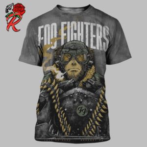 Foo Fighters Concert Poster For The Show In Hershey PA At Hersheypark Stadium On July 23 2024 The Soldier Monkey Artwork All Over Print Shirt