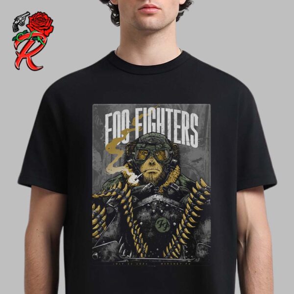 Foo Fighters Concert Poster For The Show In Hershey PA At Hersheypark Stadium On July 23 2024 The Soldier Monkey Artwork Unisex T-Shirt