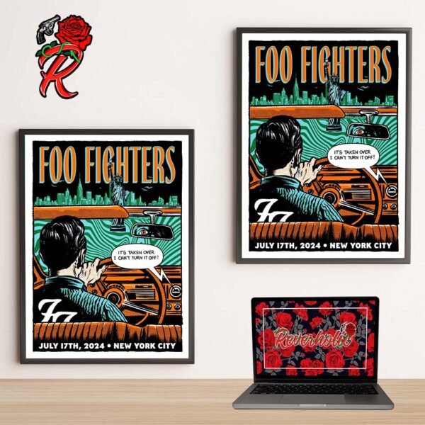 Foo Fighters Poster For New York City Tonight At City Field On July 17 2024 It’s Taken Over I Can’t Turn It Off Home Decor Poster Canvas