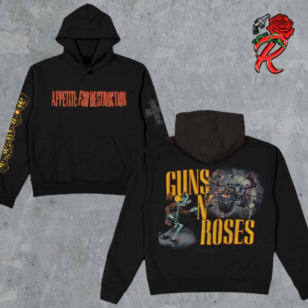 Guns N Roses Appetite For Destruction Signature Logos And Original Album Cover Artwork Unisex Hoodie