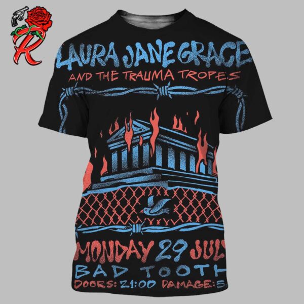 Laura Jane Grace And The Trauma Tropes Poster In Athens Greece July 29 2024 All Over Print Shirt