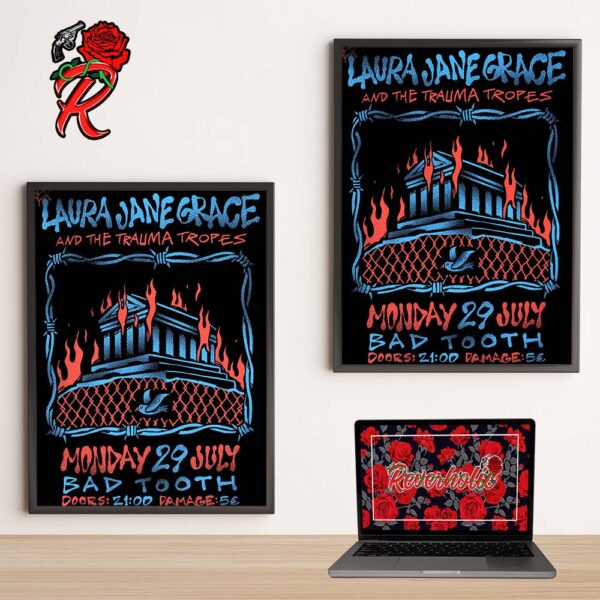 Laura Jane Grace And The Trauma Tropes Poster In Athens Greece July 29 2024 Home Decor Poster Canvas