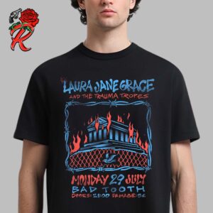 Laura Jane Grace And The Trauma Tropes Poster In Athens Greece July 29 2024 Unisex T-Shirt