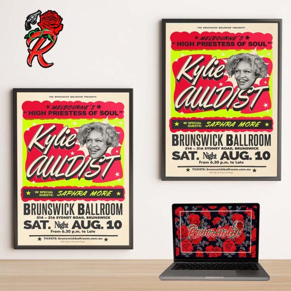 Melbourne’s High Priestess Of Soul Kylie Auldist Poster For Upcoming Show At The Brunswick Ballroom In 314 316 Sydney Road Brunswick On August 10 2024 Decor Poster Canvas