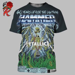 Metallica Celebrate 40 Years Of Ride The Lightning Album New Issue Of Metal Hammer Cover All Over Print Shirt