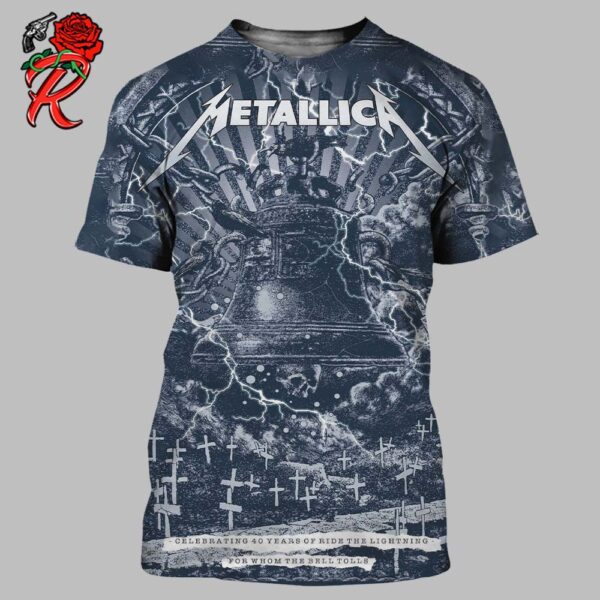 Metallica Celebrating 40 Years Of Ride The Lightning For Whom The Bell Tolls Limited Edition All Over Print Shirt