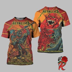 Metallica M72 Madrid Spain Full Show Merch Poster Combined The Final 2024 No Repeat Weekend In Europe At Estadio Civitas Metropolitano On July 12 And 14 2024 Two Sides All Over Print Shirt