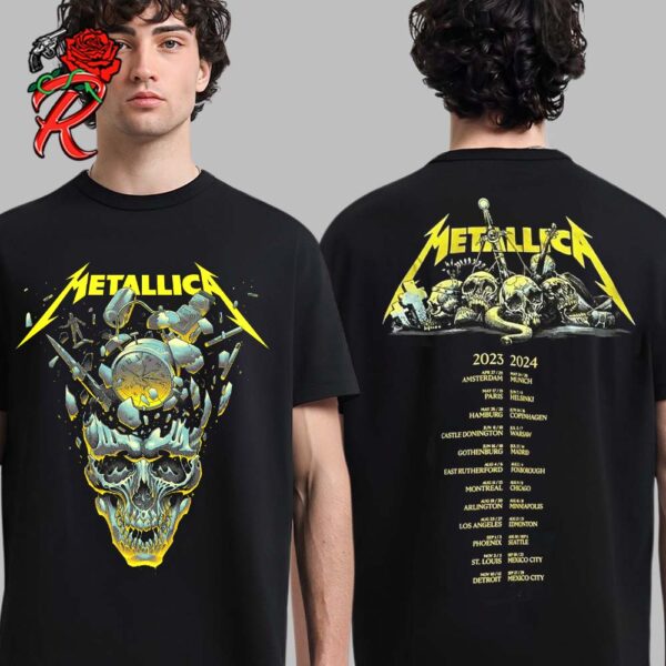 Metallica M72 World Tour 2023 2024 Artwork By Luke Preece Two Sides Unisex T-Shirt