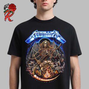 Metallica Poster Celebration The 40th Anniversary Of Ride The Lightning Album Creeping Death Unisex T-Shirt