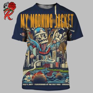 My Morning Jacket Happy Fourth Of July Day Poster For the Show In Chicago Illinois At Fairgrounds At The Salt Shed On July 4 2024 All Over Print Shirt