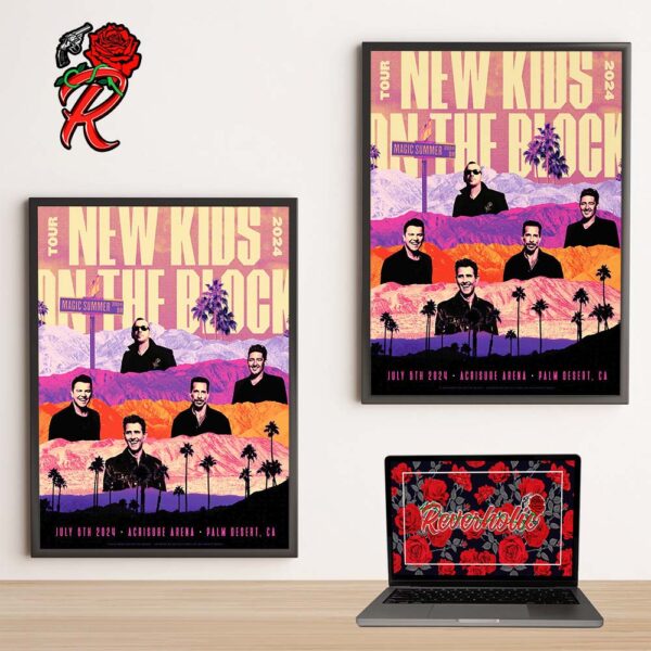 New Kids On The Block Magic Summer 2024 Palm Desert Event Poster In CA At Acrisure Arena On July 6 2024 Home Decor Poster Canvas