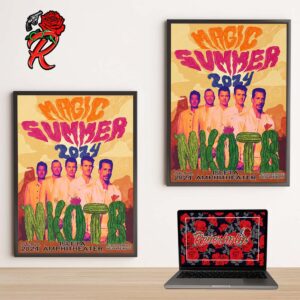 New Kids On The Block Magic Summer 2024 Tour Poster For Albuquerque New Mexico At Isleta Amphitheater On July 10 2024 Wall Decor Poster Canvas