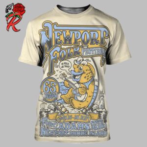 Newport Folk Festival 2024 Official Poster In Folk We Trust 65 Years Anniversary At Fort Adams State Park In Newport Rhode Island On July 26-28 2024 All Over Print Shirt