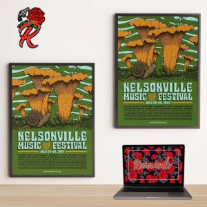 Official Poster Nelsonville Music Festival July 26-28 2024 In Ohio With Full Lineup Home Decor Poster Canvas