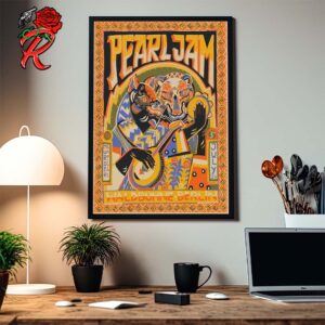 Pearl Jam With The Murder Capital Poster For The Berlin Waldbuhne Show On July 3 2024 Art By Jumu Home Decor Poster Canvas