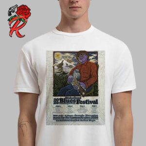 Portland Waterfront Blues Festival 2024 Poster White Version For The Event From July 4 to 7 2024 Vintage T-Shirt