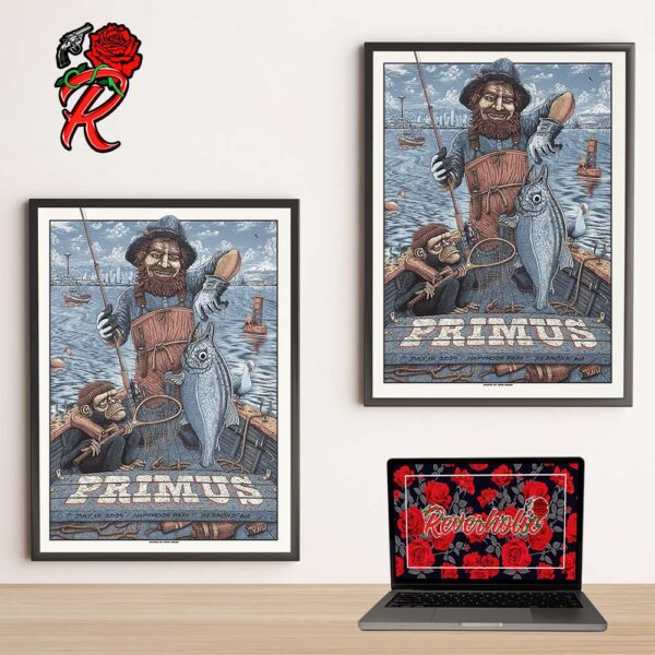 Primus Poster For Tonight Show In Redmond WA At Marymoor Park On July 18 2024 Home Decor Poster Canvas