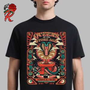 Queens Of The Stone Age Poster For The Show In Wilmington NC On 7th May 2024 At Live Oak Bank Pavilion At Riverfront Park Snake Pinball Style Unisex T-Shirt