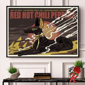 Red Hot Chili Peppers Concert Poster For The Show In Cuyahoga Falls Ohio At Blossom Music Center On July 22 2024 The Anubis Artwork Poster Canvas For Home Decor