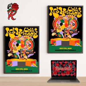 Red Hot Chili Peppers Poster For The Concert At Riverbend Music Center In Cincinnati OH On July 5th 2024 Home Decor Poster Canvas