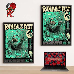 Romanus Fest 6 Poster Evil Corn Alien Artwork With Full Lineup On August 31 2024 Home Decor Poster Canvas