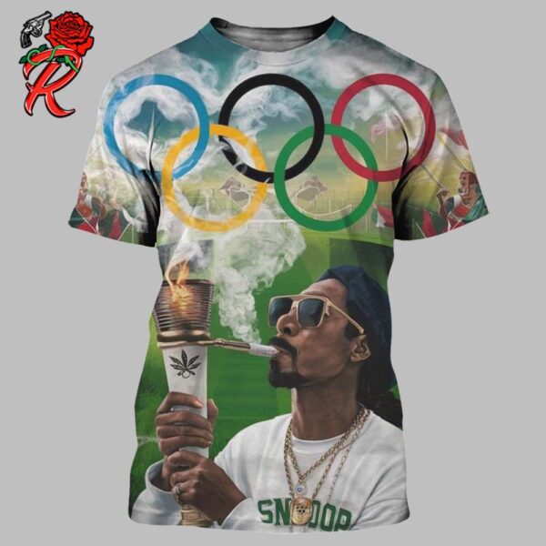 Snoop Dogg At The Olympics 2024 Paris Hold The Biggest Torch Blunt All Over Print Shirt