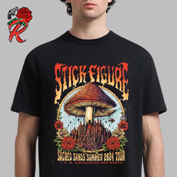 Stick Figure Sacred Sands Summer 2024 Tour Gig Poster For Albuquerque New Mexico On July 11th 2024 Unisex T-Shirt