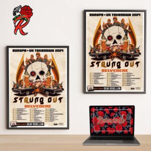 Strung Out Belvedere Europe UK Take Down Tour 2024 Poster Tour Dates List Home Decor Poster Canvas