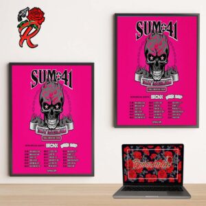 Sum 41 Tour Of The Setting Sum Final European Tour 2024 Tour Dates List Home Decor Poster Canvas