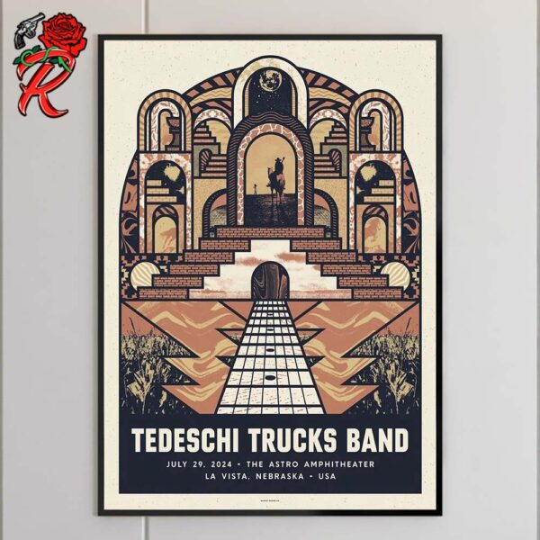 Tedeschi Trucks Band Poster For Show In La Vista Nebraska At The Astro Amphitheater On July 29 2024 Wall Decor Poster Canvas