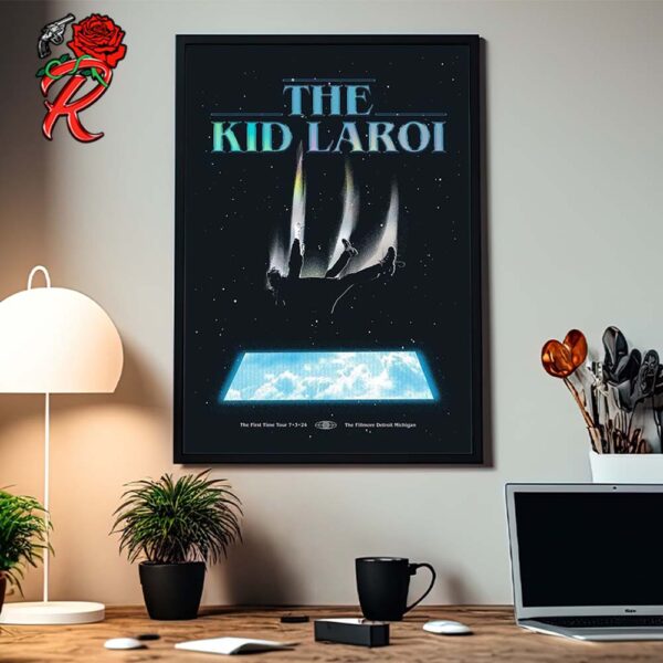 The Kid Laroi The First Time Tour VIP Poster For The Show At Fillmore Detroit Michigan On July 3 2024 Home Decor Poster Canvas