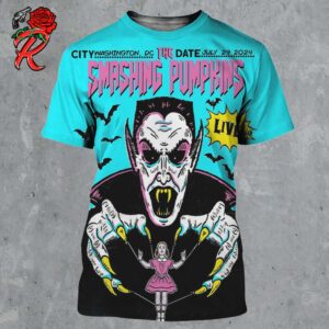 The Smashing Pumpkins Poster World Is A Vampire Style Stadium Tour In Washington DC On July 29 2024 All Over Print Shirt