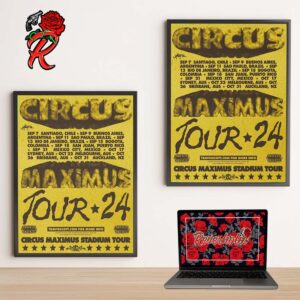 Travis Scott Circus Maximus Tour 24 Latin America And Oceania Tour List Home Decor Poster Canvas