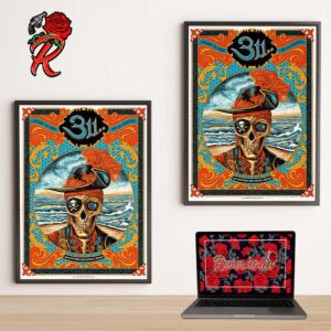 311 Band Merch Poster For Tampa Florida At Seminole Hard Rock Hotel And Casino On August 18 2024 Pirate Artwork Home Decor Poster Canvas