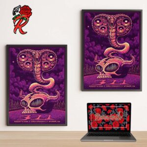 311 Band Poster For Show In Atlanta GA At Coca Cola Roxy On August 14 2024 The Cobra And The Skeleton Head Artwork Home Decor Poster Canvas