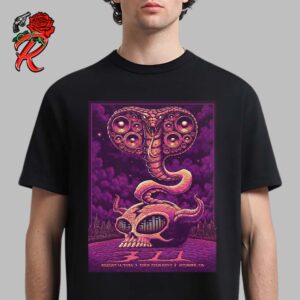 311 Band Poster For Show In Atlanta GA At Coca Cola Roxy On August 14 2024 The Cobra And The Skeleton Head Artwork Unisex T-Shirt