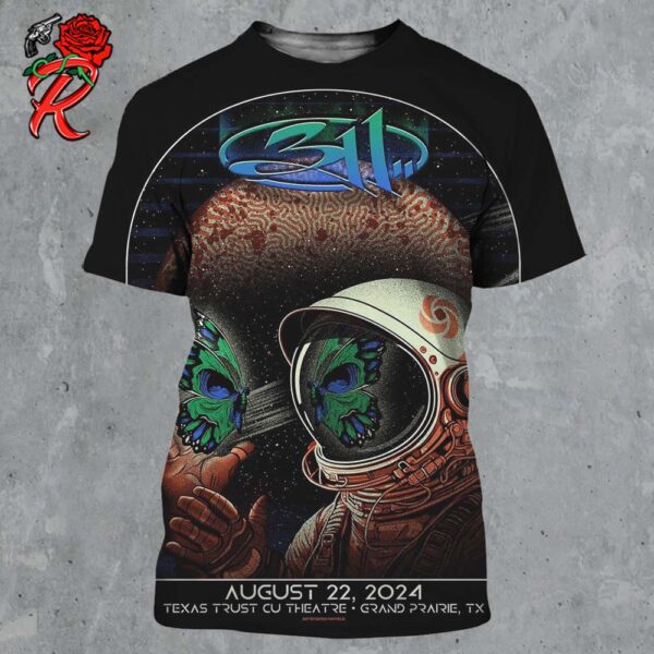 311 Band Show Poster For Texas Trust CU Theatre In Grand Prairie Texas On August 22 2024 All Over Print Shirt