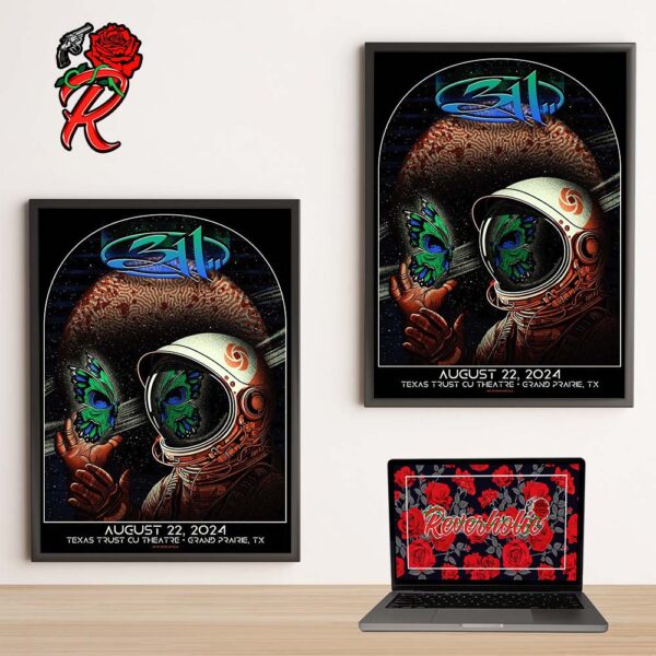 311 Band Show Poster For Texas Trust CU Theatre In Grand Prairie Texas On August 22 2024 Home Decor Poster Canvas