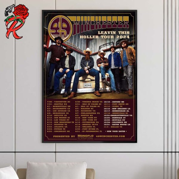 49 Winchester Leavin This Holler Tour 2024 Fall Tour Shows New Tour Dates Poster Home Decor Poster Canvas