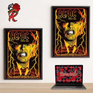 AC DC Concert Poster For Shows At Messe In Hannover Germany On July 31 And August PWR Up Tour Europe 2024 Home Decor Poster Canvas