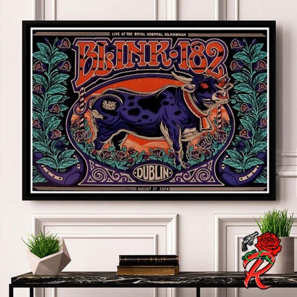 Blink 182 Concert Poster For Dublin Ireland Live At The Royal Hospital Kilmainham On August 27 2024 The Buffalow Artwork Home Decor Poster Canvas