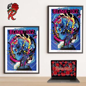 Blink 182 Poster Merch For Show In Toronto Ontario At Rogers Centre On 15 August 2024 One More Time Tour Home Decor Poster Canvas